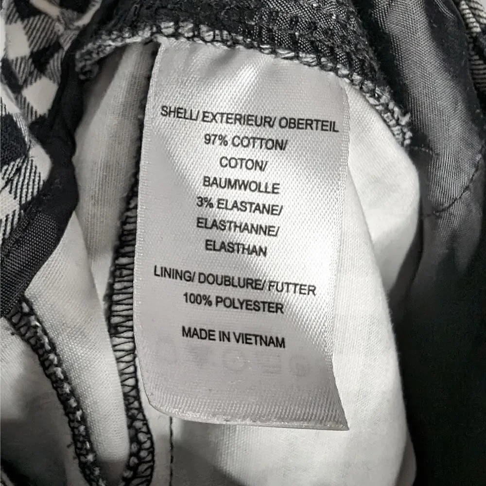 Adrianna Papell Trousers Black and White Plaid Size 12 - Picture 4 of 7